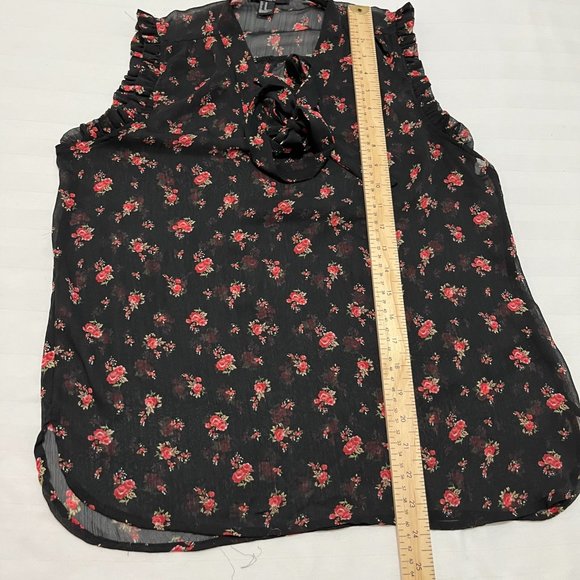 Forever 21 Floral Chiffon Top size M - Picture 9 of 10